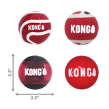 KONG Signature Balls 4-Pack Assorted Medium